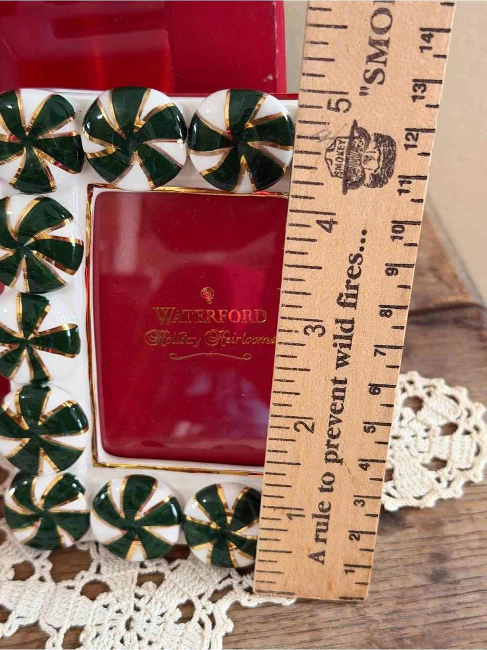Waterford Peppermint Holiday Frames in Red & Green